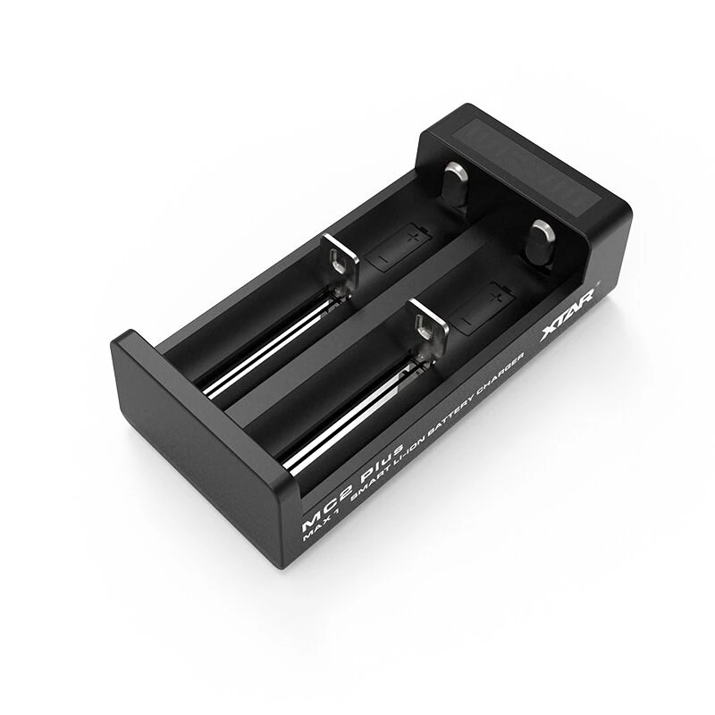XTAR MC2+ 2-Slot Li-ion Battery Charger for 18650, 21700, 26650 and More (USB Powered)
