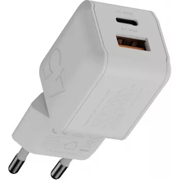 Xtorm NextGen GaN3 Ultra sienas lādētājs 45W PD USB-C USB-A balts XECNG450