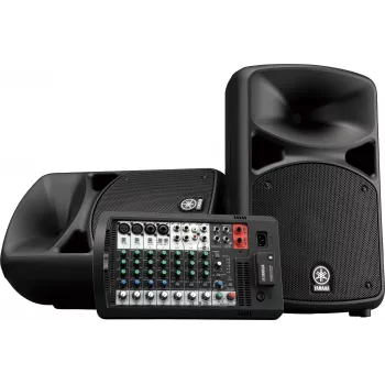 Yamaha STAGEPAS 600BT pārnēsājama PA sistēma ar 8 kanālu mikseri un diviem 10 collu skaļruņiem