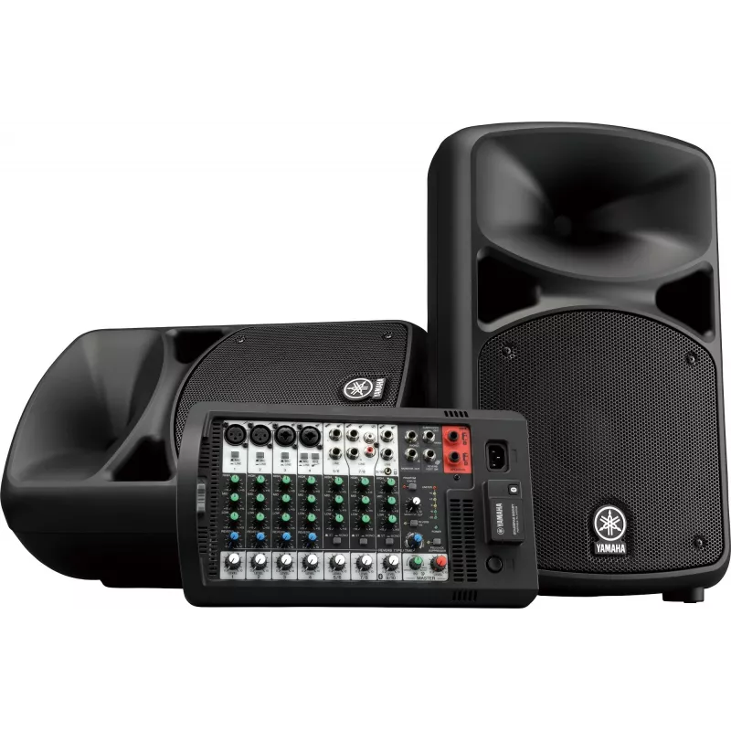 Yamaha STAGEPAS 600BT pārnēsājama PA sistēma ar 8 kanālu mikseri un diviem 10 collu skaļruņiem