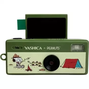 Yashica Funtastic Snoopy zaļa atslēgu piekariņa kamera – 2MP CMOS, 12MP interpolēta izšķirtspēja, HD video, USB-C