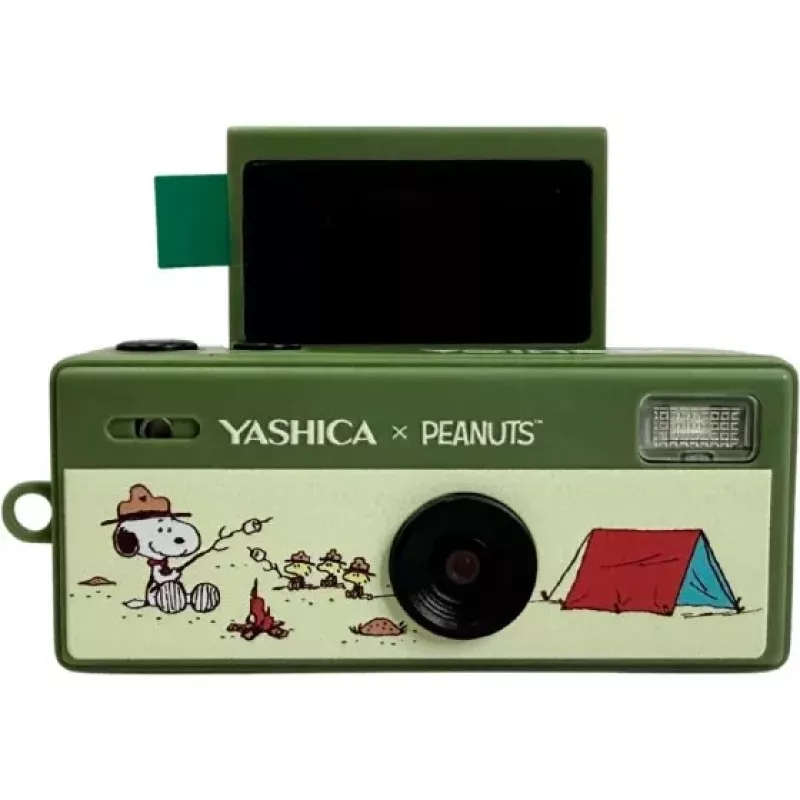 Yashica Funtastic Snoopy zaļa atslēgu piekariņa kamera – 2MP CMOS, 12MP interpolēta izšķirtspēja, HD video, USB-C