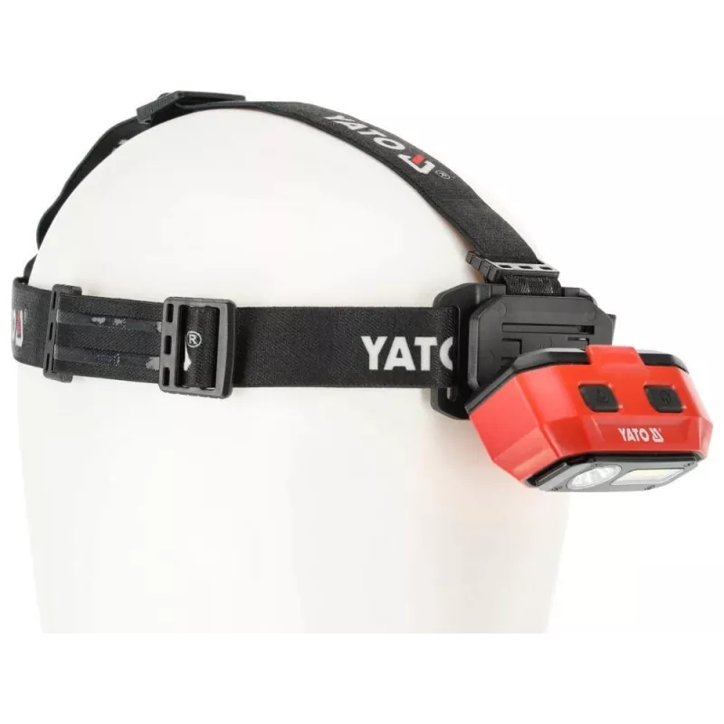Yato YT-08594 COB LED darba lampa ar magnētisko pamatni un grozāmu āķi, 200 lm, 3x AA, melna/sarkana