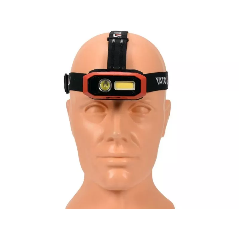 Yato YT-08594 COB LED darba lampa ar magnētisko pamatni un grozāmu āķi, 200 lm, 3x AA, melna/sarkana