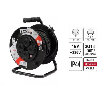 Yato YT-81052 Kabeļa spole 4 AC kontaktligzdas 20 m