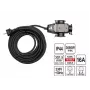 Yato YT-81162 Pagarinātājs 20 m 3 AC kontaktligzdas Iekštelpām/Ārtelpām Melns