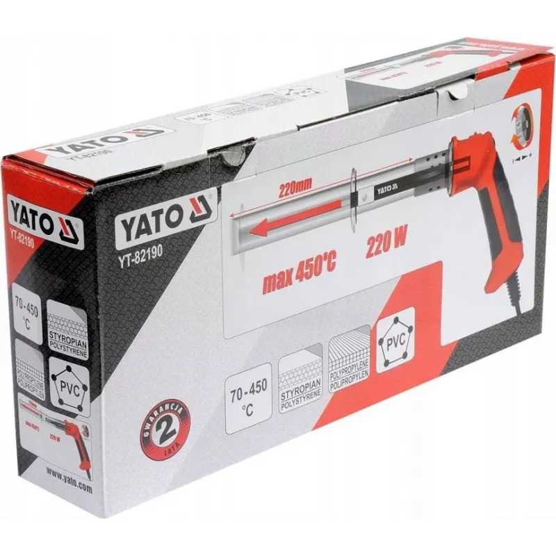 Yato YT-82190 Karstā gaisa pistole Griezējs 450 °C 220 W Oranžs, Tērauds