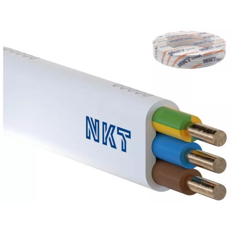 YDYp Flat Power Cable 4x1.5mm² 450/750V White 100m