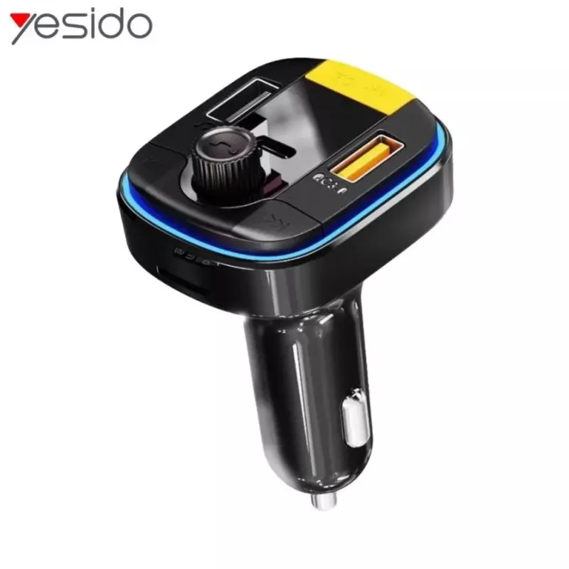 YESIDO Bluetooth FM raidītājs 43W ātrais auto lādētājs Y45 melns