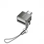 YESIDO GS08 Mini alumīnija sakausējuma USB Type-C OTG adapteris ar karšu lasītāju - Melns