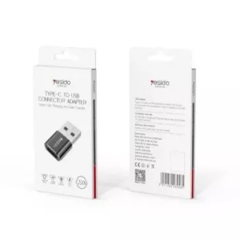 YESIDO GS09 Mini alumīnija sakausējuma USB Type-C uz USB-A OTG adapteris melns