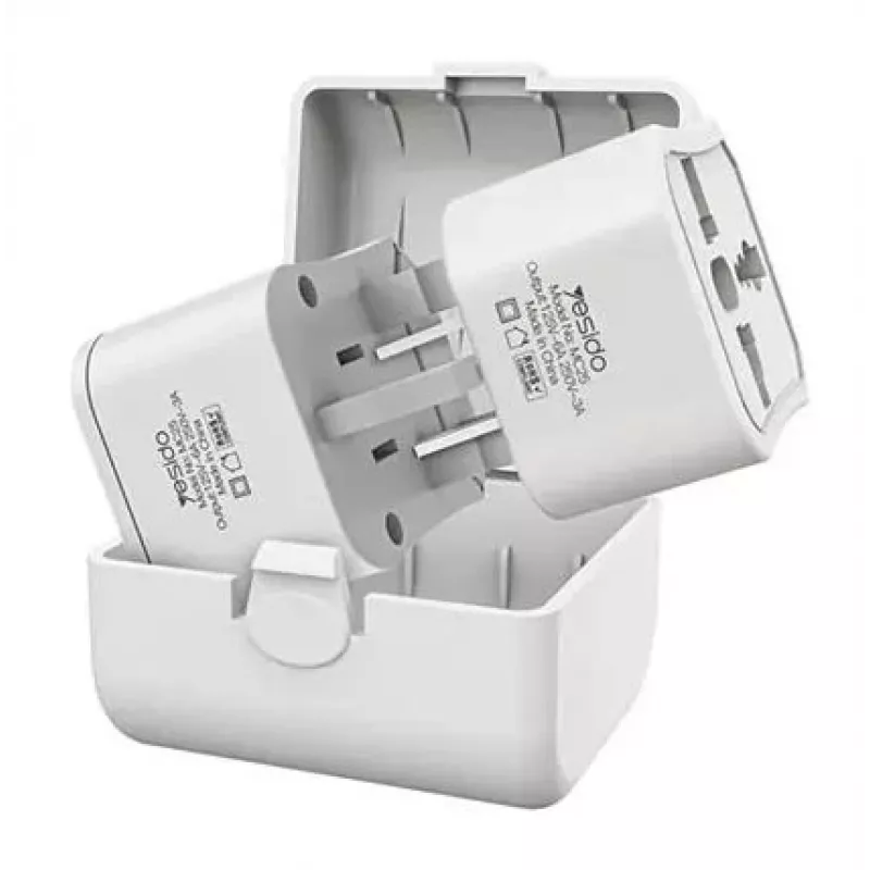 YESIDO MC25 Travel Adapter Plug Kit White
