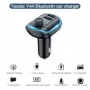 YESIDO Y44 MP3 atskaņotājs Bluetooth auto lādētājs ar QC3.0, LED displeju, brīvroku zvanīšanu, melns