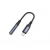 YESIDO YAU37 Lightning–3.5mm audio adaptera kabelis, neilona pīts, alumīnija sakausējums, melns, 12 cm