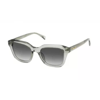 ZADIG & VOLTAIRE SZV364-5009RM Unisex taisnstūra saulesbrilles - Melns acetāta rāmis, Pelēka gradienta lēca - 50/17/140 mm