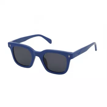 ZADIG & VOLTAIRE SZV401-480D82 Unisex taisnstūra saulesbrilles - Melns acetāta rāmis, Pelēkas polikarbonāta lēcas, 48/17/140 mm