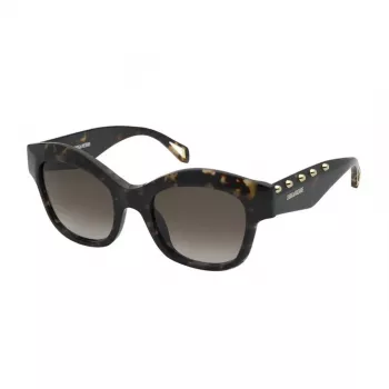 ZADIG & VOLTAIRE SZV410-5204BL Sieviešu taisnstūra acetāta saulesbrilles - Melns rāmis, pelēkas lēcas 52mm