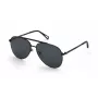 ZADIG & VOLTAIRE SZV415-600531 Unisex Square Sunglasses, Black Acetate Frame, Grey Polycarbonate Lenses, UV400 Protection