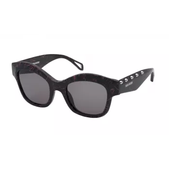 ZADIG & VOLTAIRE Sieviešu tauriņveida saulesbrilles SZV410-520803 Melna/Pelēka gradienta 52mm