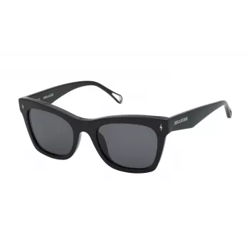 ZADIG & VOLTAIRE Sieviešu taisnstūra saulesbrilles SZV373-530700 Melns/Pelēks 53mm