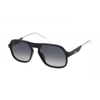 ZADIG & VOLTAIRE Sieviešu saulesbrilles SZV365-570700 Melns Acetāts Kvadrātveida Rāmis Pelēkas Polikarbonāta Lēcas 57mm