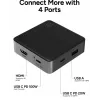 ZAGG 4 Port Hub Melns/Pelēks