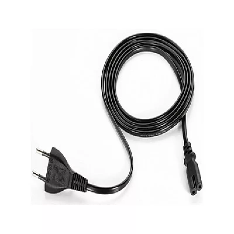 Zebra strāvas kabelis - Europlug uz IEC 60320 C7, 2m, Melns