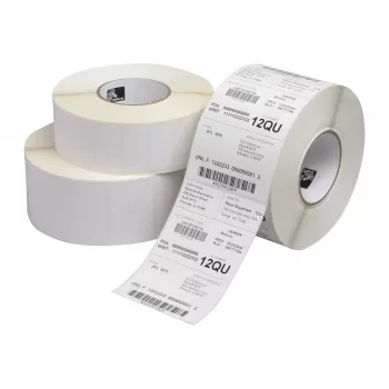 Zebra Z-Perform 1000T termopārsūtīšanas papīra etiķetes – 29 x 10 mm, matētas, pastāvīga akrila līme, baltas (6341 gab. ruļļos)