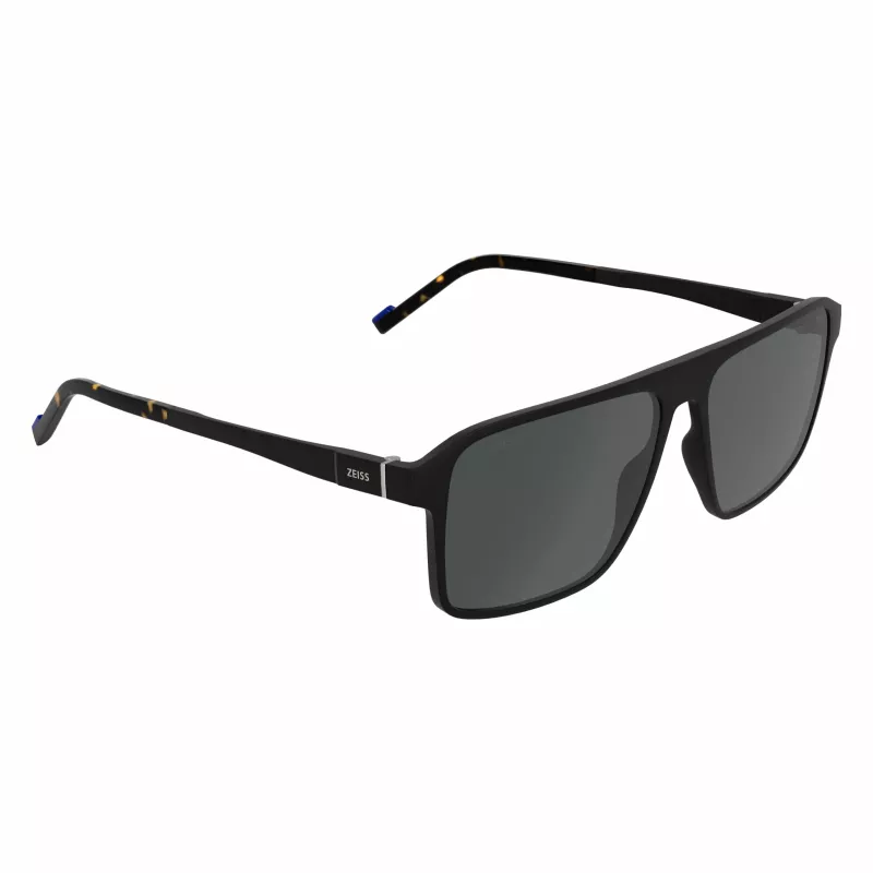 ZEISS MAN Saulesbrilles ZS25564S-2 Taisnstūra Melns Rāmis Pelēkas Lēcas 57mm