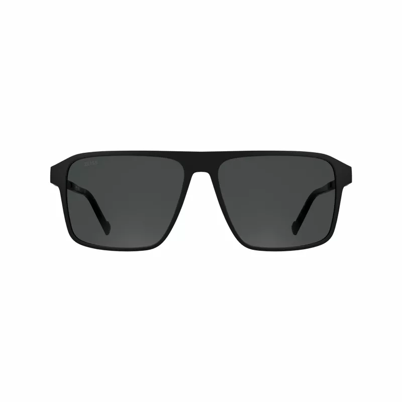 ZEISS MAN Saulesbrilles ZS25564S-2 Taisnstūra Melns Rāmis Pelēkas Lēcas 57mm