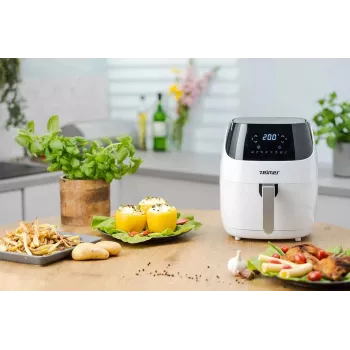 Zelmer ZAF5501W Bezeļļas gaisa fritieris, 5L, 1500W, digitālais skārienpanelis, balts