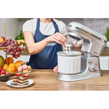 Zelmer ZKR1360 statīvais mikseris – 1300 W, 5,5 L bļoda, planetārā maisīšana, melns/sudraba