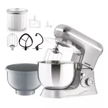 Zelmer ZKR1360 statīvais mikseris – 1300 W, 5,5 L bļoda, planetārā maisīšana, melns/sudraba