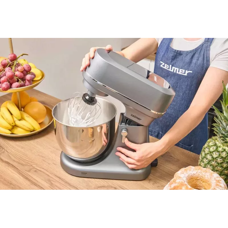 Zelmer ZKR2010 Stand Mixer Super Silent, 1000 W, 4.5 L, White/Silver