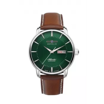 Zeppelin Atlantic 84664 Automātiskais pulkstenis, 40 mm, melns ciparnīca, brūna ādas siksna