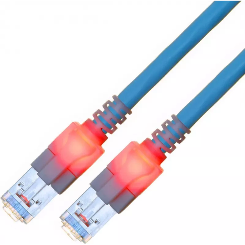 ZVK GmbH EasyLan DualBoot LED savienojošais kabelis RJ-45 tēviņš uz RJ-45 tēviņš 50 cm SFTP CAT 6 zils CS1OBCDCD0005