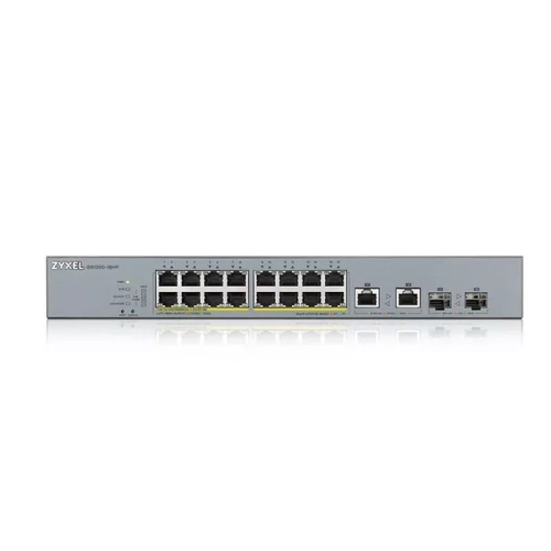 ZyXEL GS1350-18HP-EU0101F Smart Managed Gigabit PoE+ Switch ar 16 PoE+ portiem un 2 SFP augšsaitēm, 250W budžets