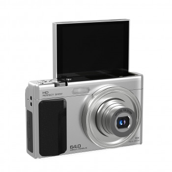 XREC C89 digitālā fotokamera, 4K/30 kadri/s, 10× optiskā tālummaiņa, 3,2 collu pagriežams LCD, sudraba