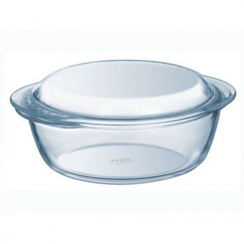 PYREX Essentials stikla kastrolis ar vāku, 2,1L, apaļš, borosilikāta stikls, caurspīdīgs, Ø19cm