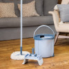 YORK Rotary MOP SPECIAL grīdas tīrīšanas komplekts ar kājas pedāļa izgriešanas mehānismu, 12L spaini, teleskopisku rokturi, 2 mikrošķiedras uzgaļiem
