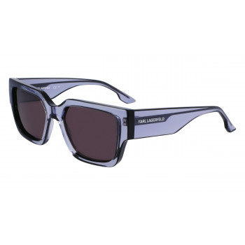 Karl Lagerfeld Unisex KL6142S-020 kvadrātveida saulesbrilles, melns rāmis, pelēkas lēcas, 55mm
