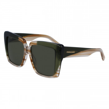 Ferragamo Sieviešu SF1060SN-263 Tauriņa formas saulesbrilles, Havanas rāmis, Brūns gradients lēcas, 55mm