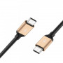 JOYROOM S-M330 USB-C uz USB-C 100W ātrās uzlādes pīts neilona datu kabelis 2m melns zelts