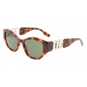 Karl Lagerfeld sieviešu kvadrātveida saulesbrilles KL6086SH-240, Havana rāmis, brūnas gradienta lēcas, 54mm