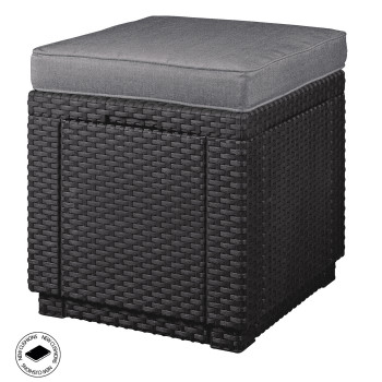 KETER Dārza krēsls/uzglabāšanas kaste Cube ar spilvenu, pelēka
