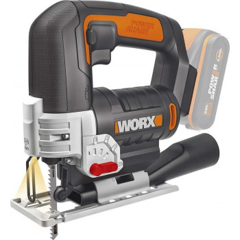 WORX WX543.9 20V bezvada figūrzāģis ar 4 svārsta iestatījumiem, asmens maiņa bez instrumentiem, LED apgaismojums, 80 mm koka griešanas jauda