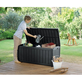KETER dārza glabāšanas kaste / sols Glenwood Storage Box 390 L - pelēks