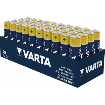 Vienreizējās lietošanas sārma baterijas AAA Varta Longlife Power 1.5V, 40 gab. iepakojumā