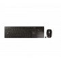 Tastatūras un peles komplekts Cherry DW 9100 plāns — Bezvadu RF + Bluetooth, QWERTY spāņu izkārtojums, 111 taustiņi, Melns