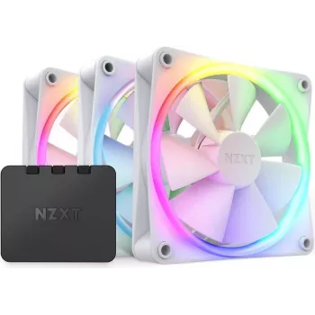 NZXT F120 RGB 120mm ARGB Reverse Blade Triple Pack - Balts